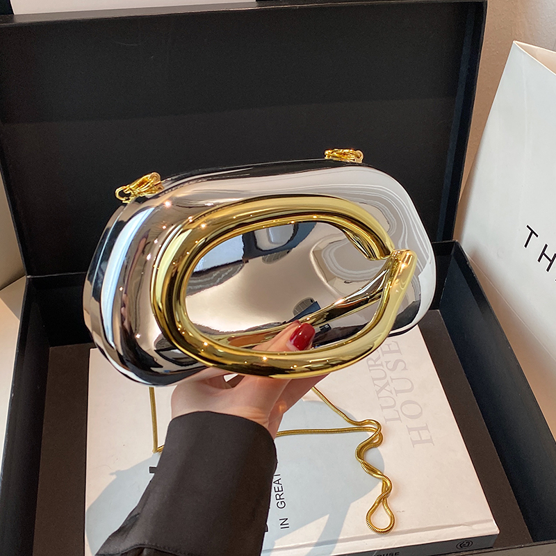 ゴールド閉鎖ボックスクラッチバッグ女性イブニングウェディング - Women Bags 2026 Trends のレビューと価格