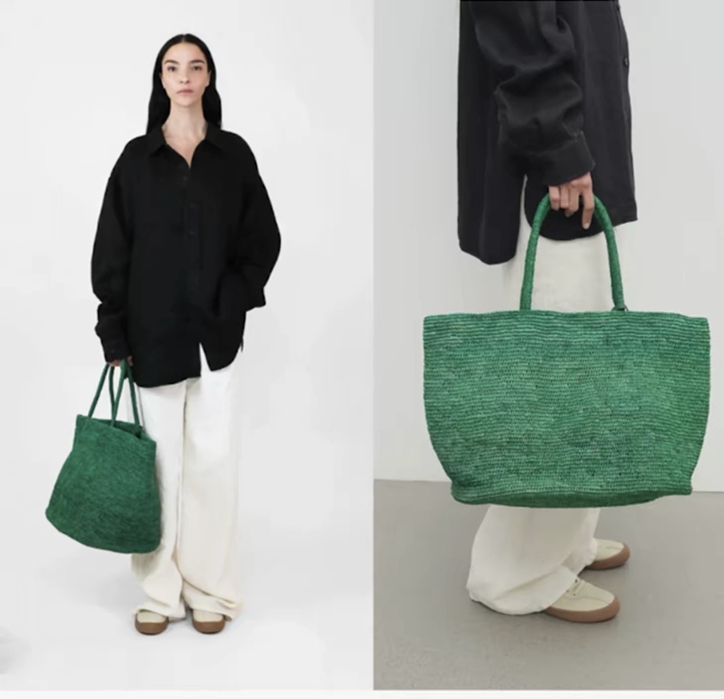 2026年新作 夏の手作りラフィア大容量トートバッグ レディ - Women'S Raffia Bags のレビューと価格